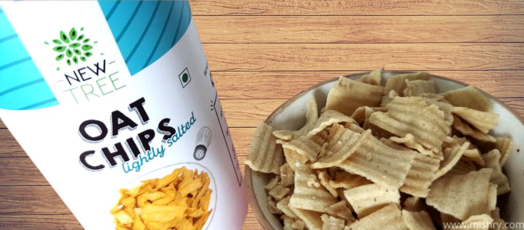 closer look at new tree oat chips lightly salted