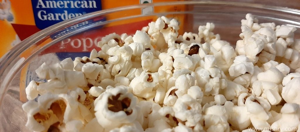 closeup of american garden buttr popcorn