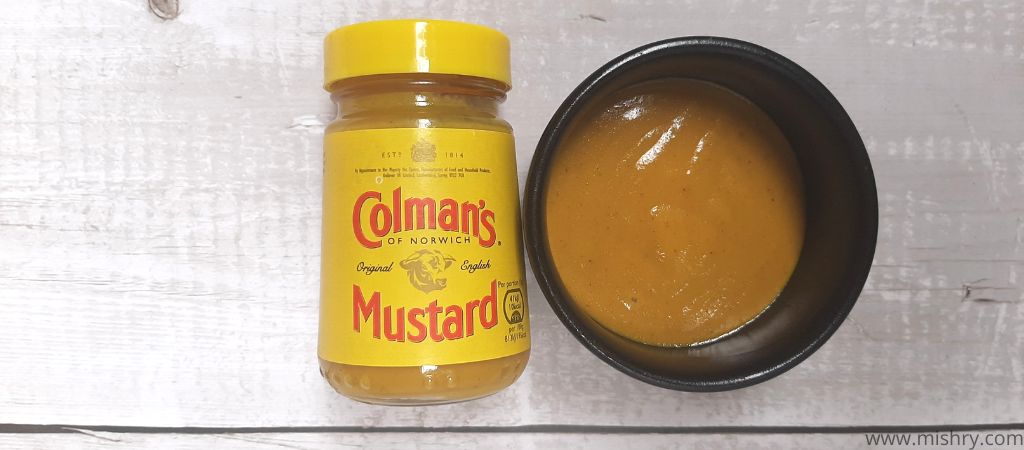 colmans english mustard sauce in a bowl