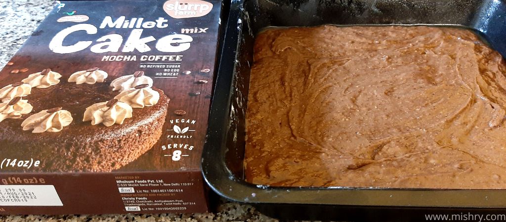 consistency of millet mocha cake batter