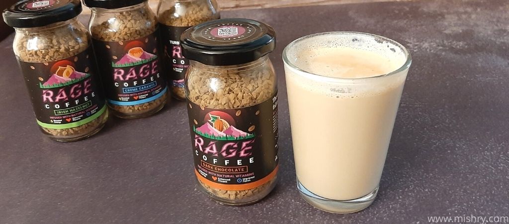 dark chocolate rage coffee in milk
