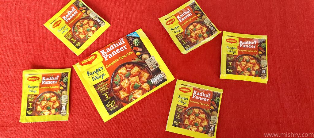 maggi kadhai paneer complete spice mix packaging