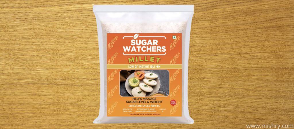 sugar watchers millet low gi instant idli mix packaging