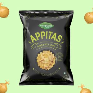 wingreens farms appitas baked pita chips sour cream and onion flavor