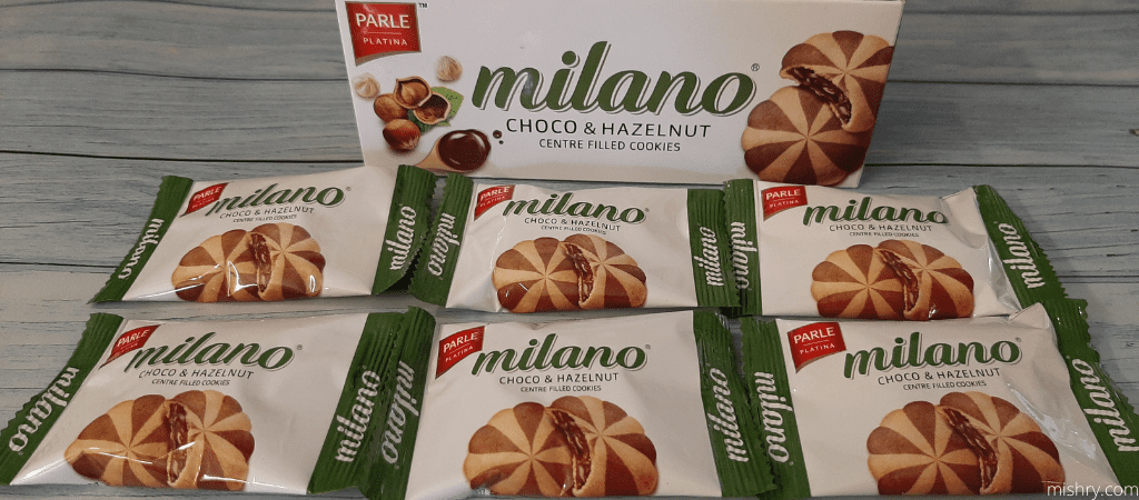 parle milano centre filled cookies choco hazelnut packaging