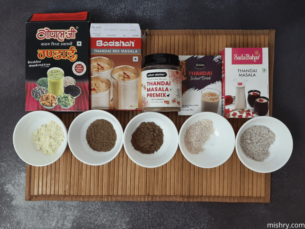 textures of instant thandai powders
