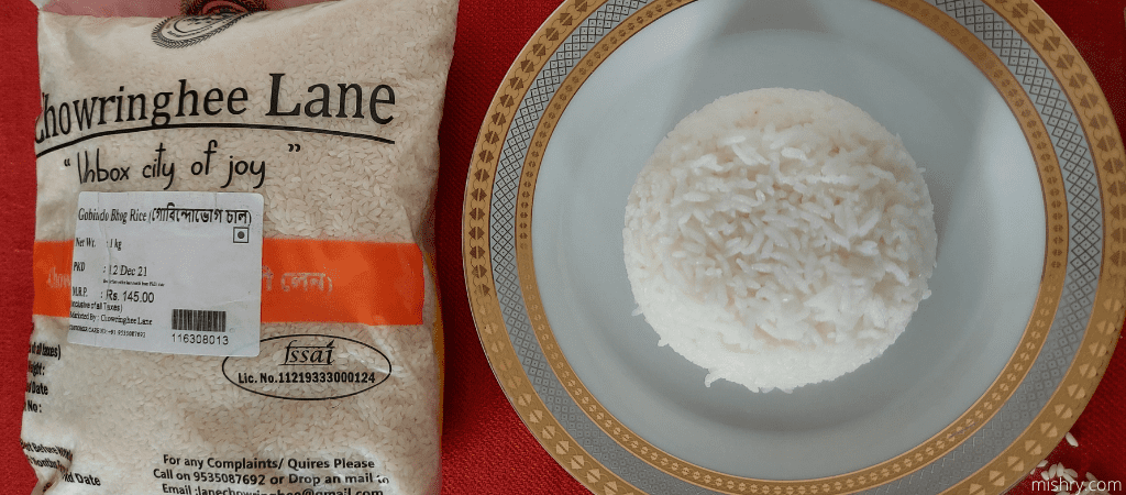 the rice prepared using gobindo bhog rice