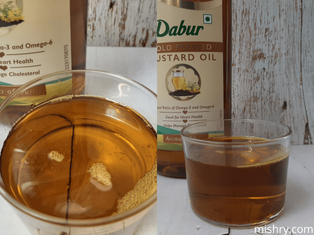 color and clarity of mustard oil by dabur