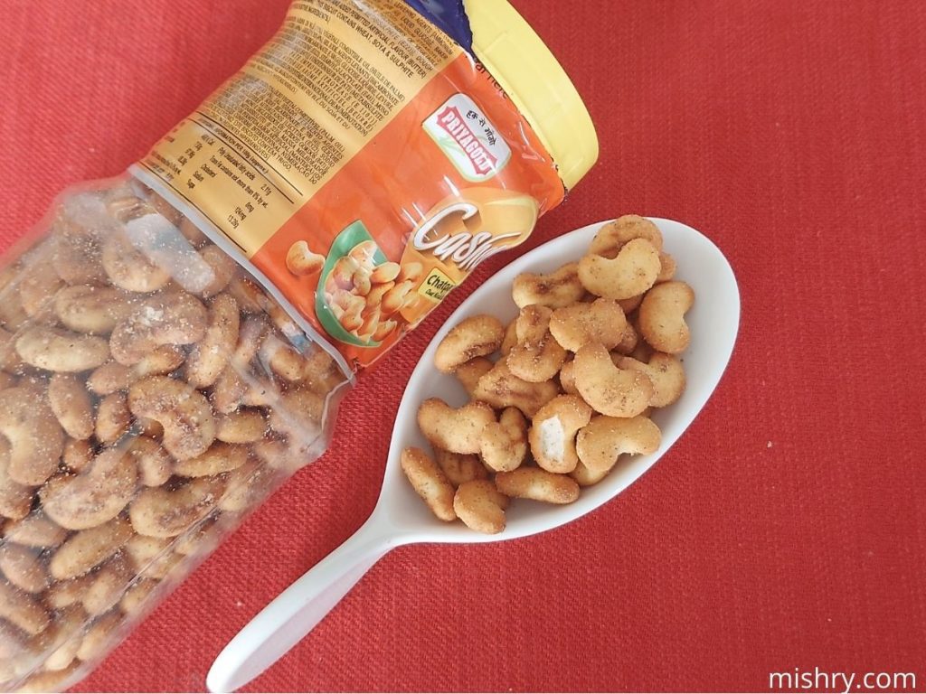 contents of priyagold cashew chatpatta chaat masala biscuits