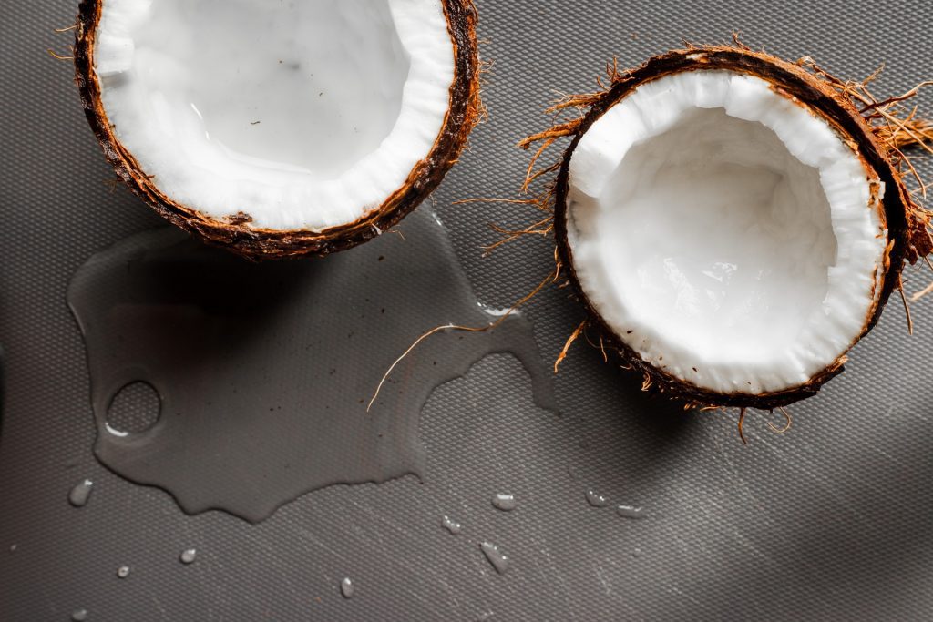 cracking coconuts using the hot water trick
