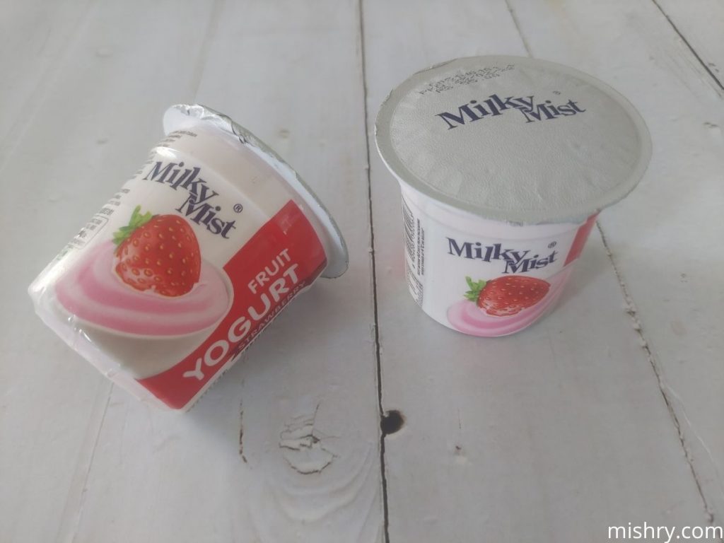 milky mist strawberry yogurt packaging