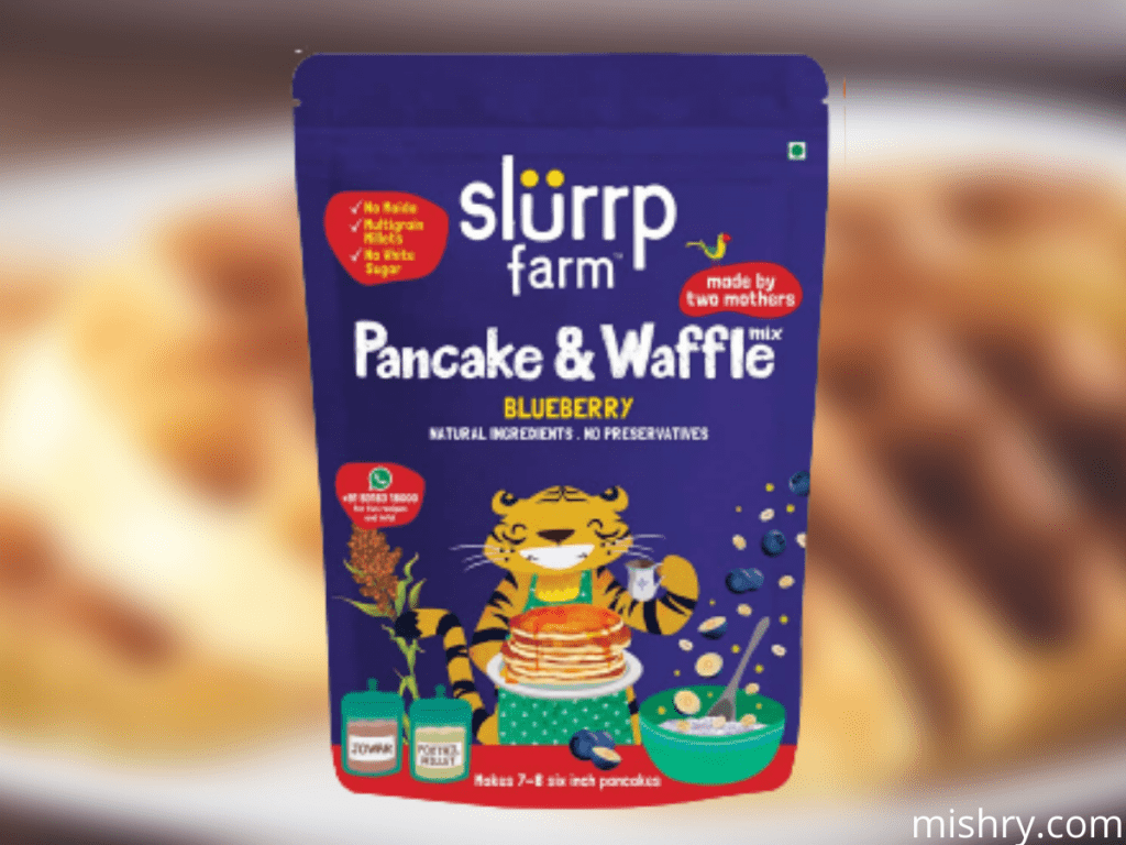 slurrp farm blueberry pancake & waffle mix packaging