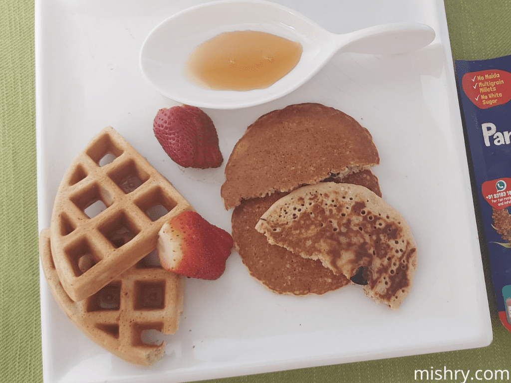the overall preparation of slurrp farm blueberry pancake and waffle mix