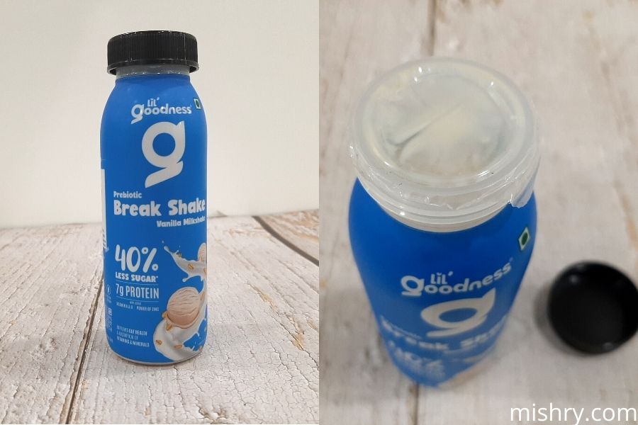lil goodness prebiotic vanilla break shake packaging