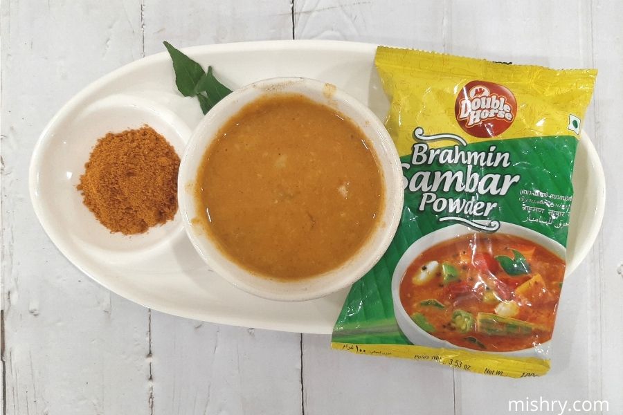 double horse brahmin sambar powder cooked