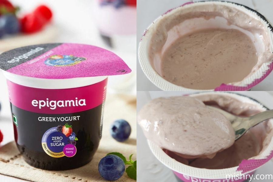 epigamia no added sugar greek yogurt mixed berry