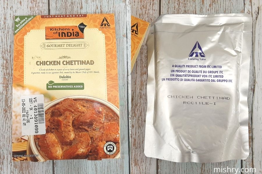 packaging of chicken chettinad by itc
