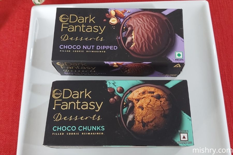 the two variants of sunfeast dark fantasy desserts we reviewed