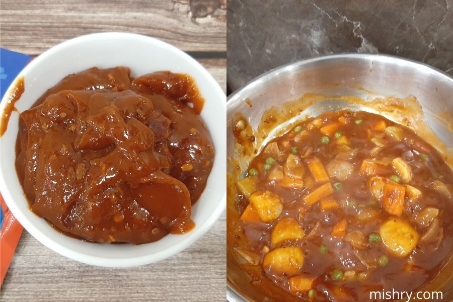 chef boss hot garlic sauce before and after cooking