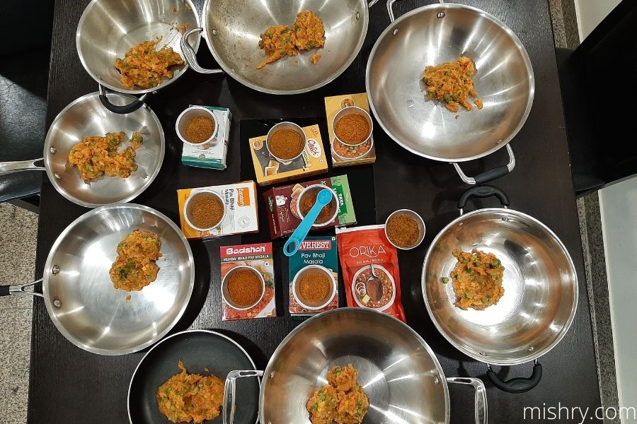 cooking process pav bhaji masala