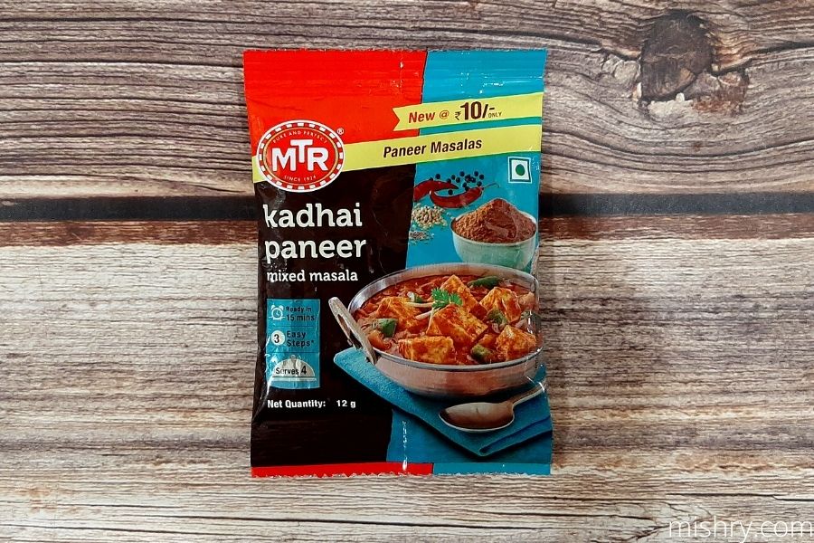 MTR Kadhai Paneer Mixed Masala packaging