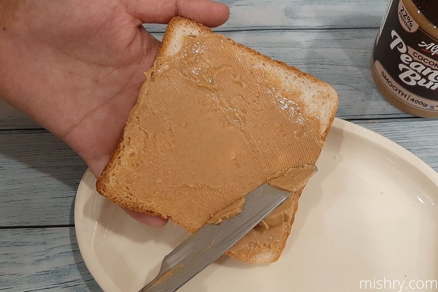 alpino coconut peanut butter on bread