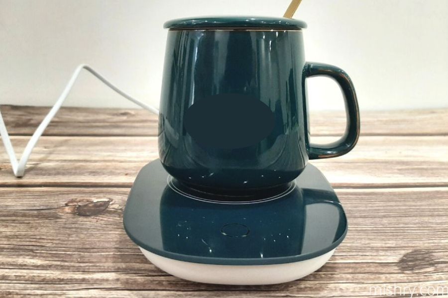 ceramic coffee mug with warming pad