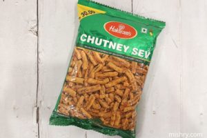 the packaging of haldiram’s chutney sev