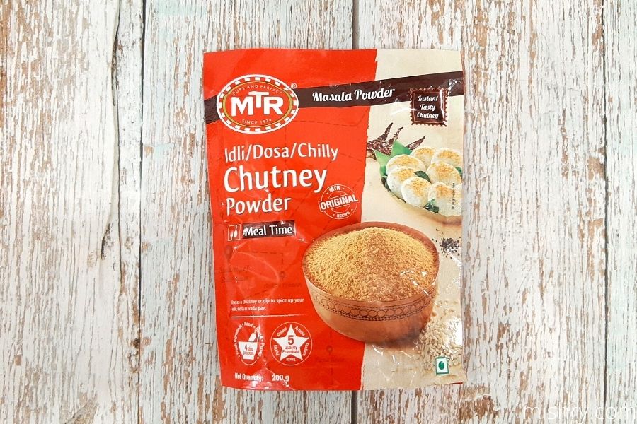 the packaging of mtr idli dosa chilly chutney powder