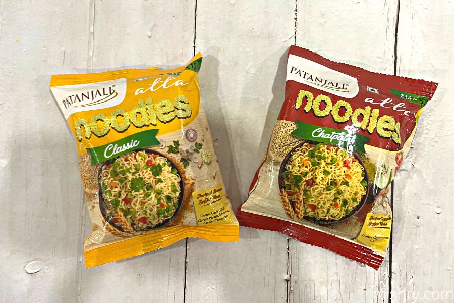 the packaging of patanjali atta noodles reviewed variants