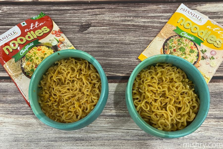 the two variants of patanjali atta noodles reviewed