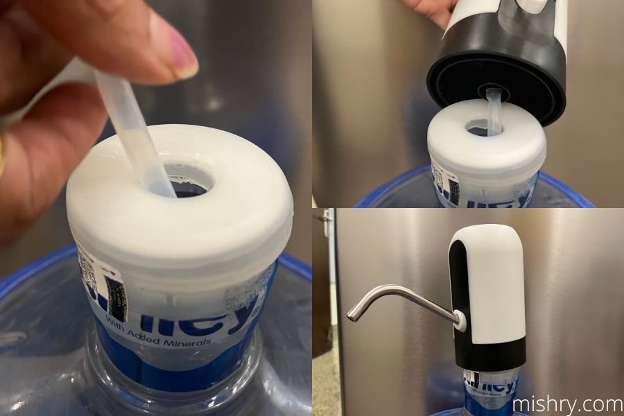 automatic wireless water can dispenser pump setup
