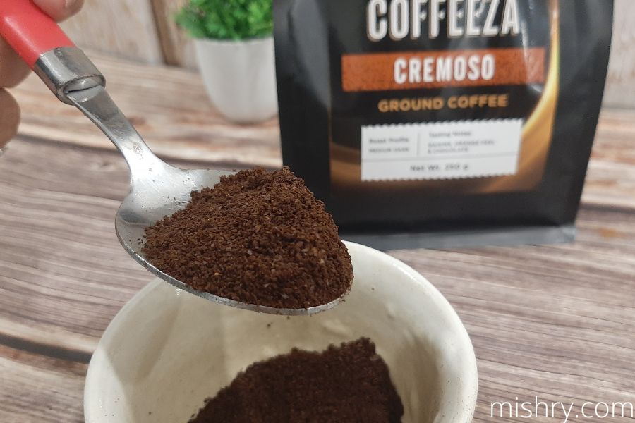 ground coffee coffeeza cremoso texture