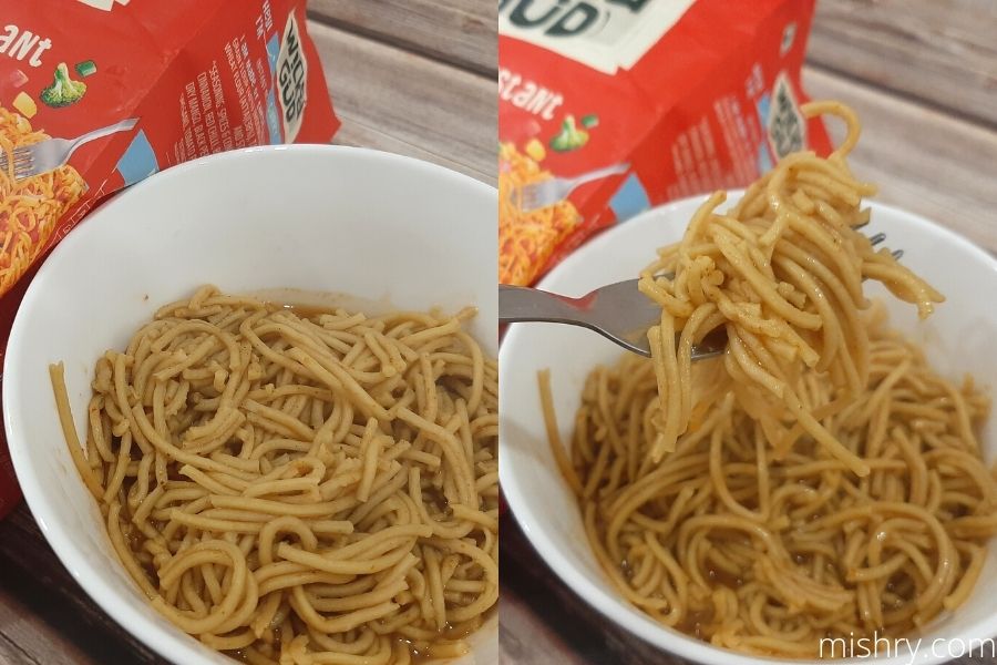 the cooked curry noodles