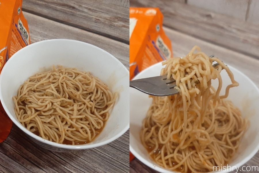 the cooked schezwan noodles