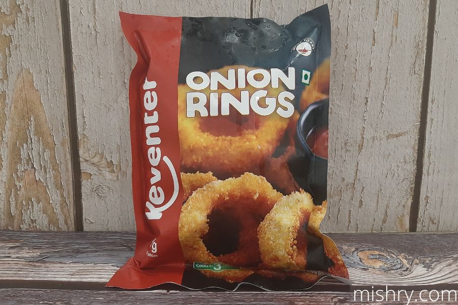the packaging of keventer ready to eat onion rings