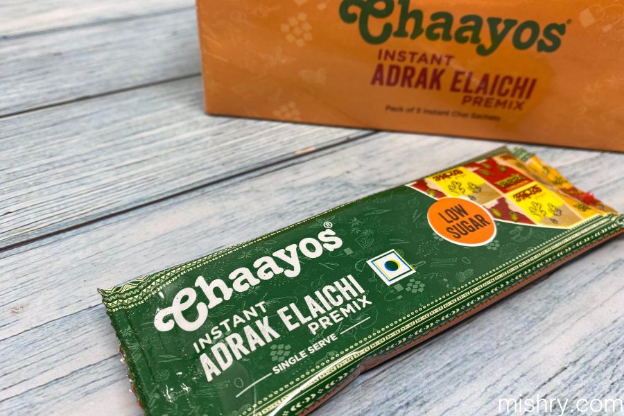 chaayos adrak elaichi premix with low sugar individual sachets