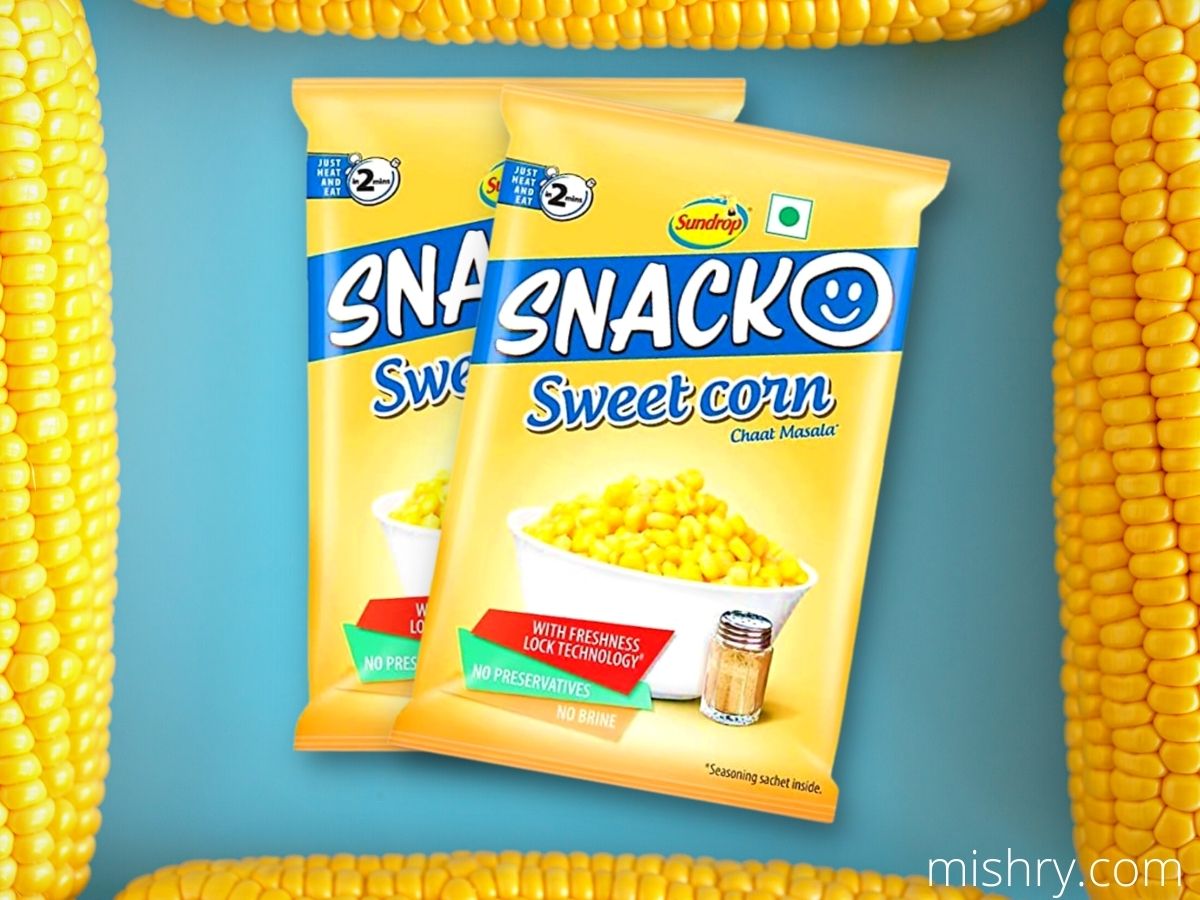sundrop snacko chaat masala sweet corn review