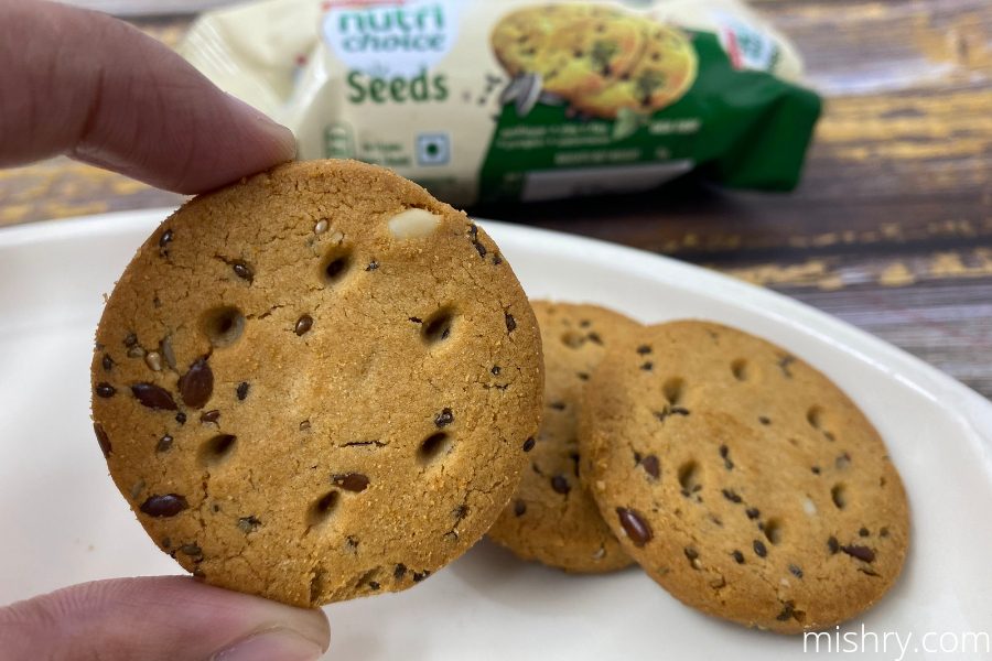 close look at britannia nutrichoice seed biscuits