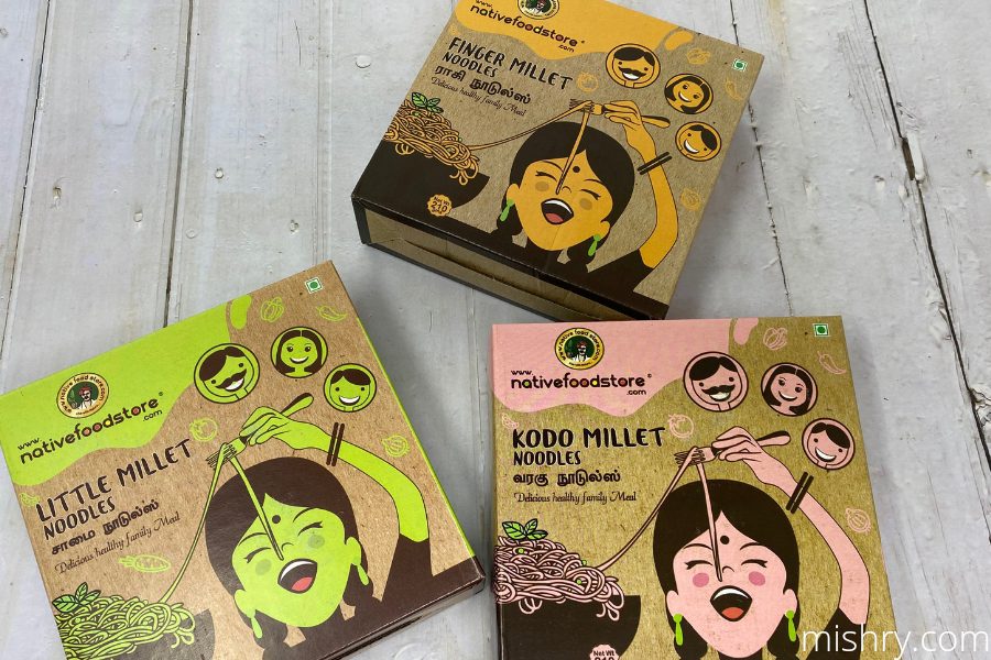 the three reviewed variants of native food store millets noodles