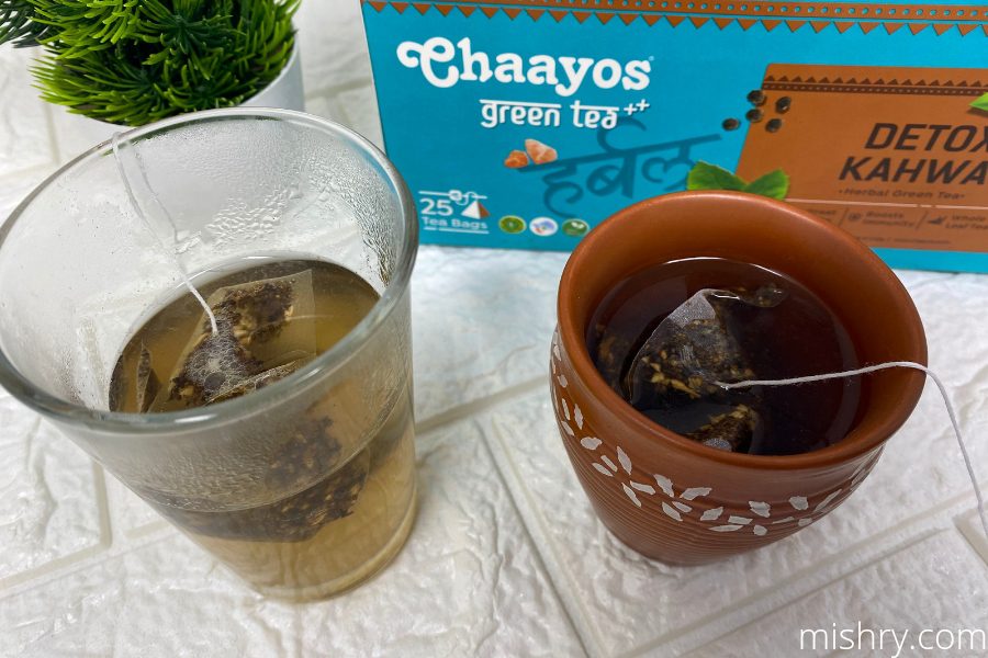 the review process of chaayos detox kahwa green tea bags