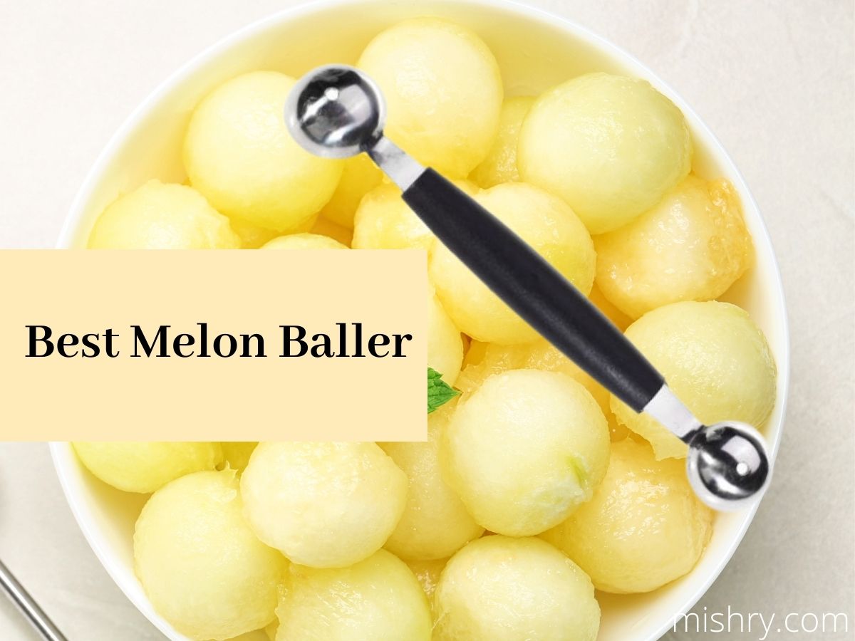 Patelai 2 Pieces Melon Baller Scoop Set, 4 In 1 Stainless Steel Fruit  Scooper Seed Remover Melon Baller Carving Knife Double Sided