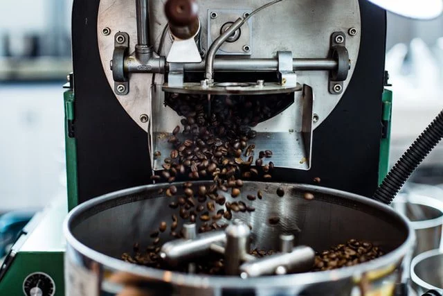 coffee beans getting roasted