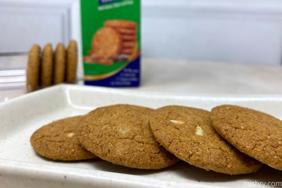 mcvities almond cookies in frame